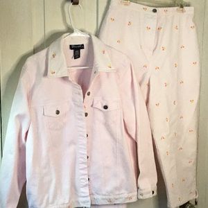 Denim and Co two piece set Large